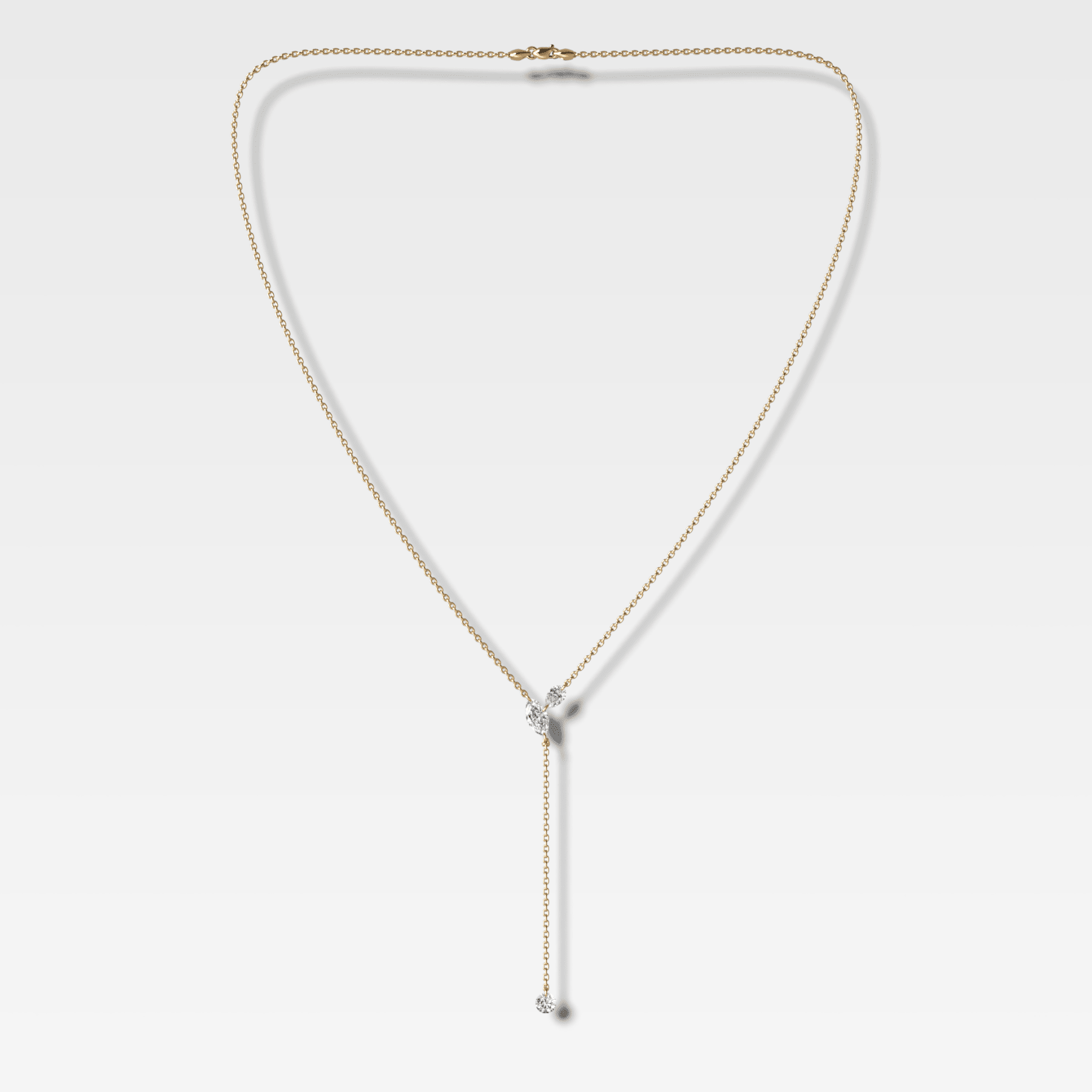 Mixed Diamond Shape Lariat Necklace (1 carat)