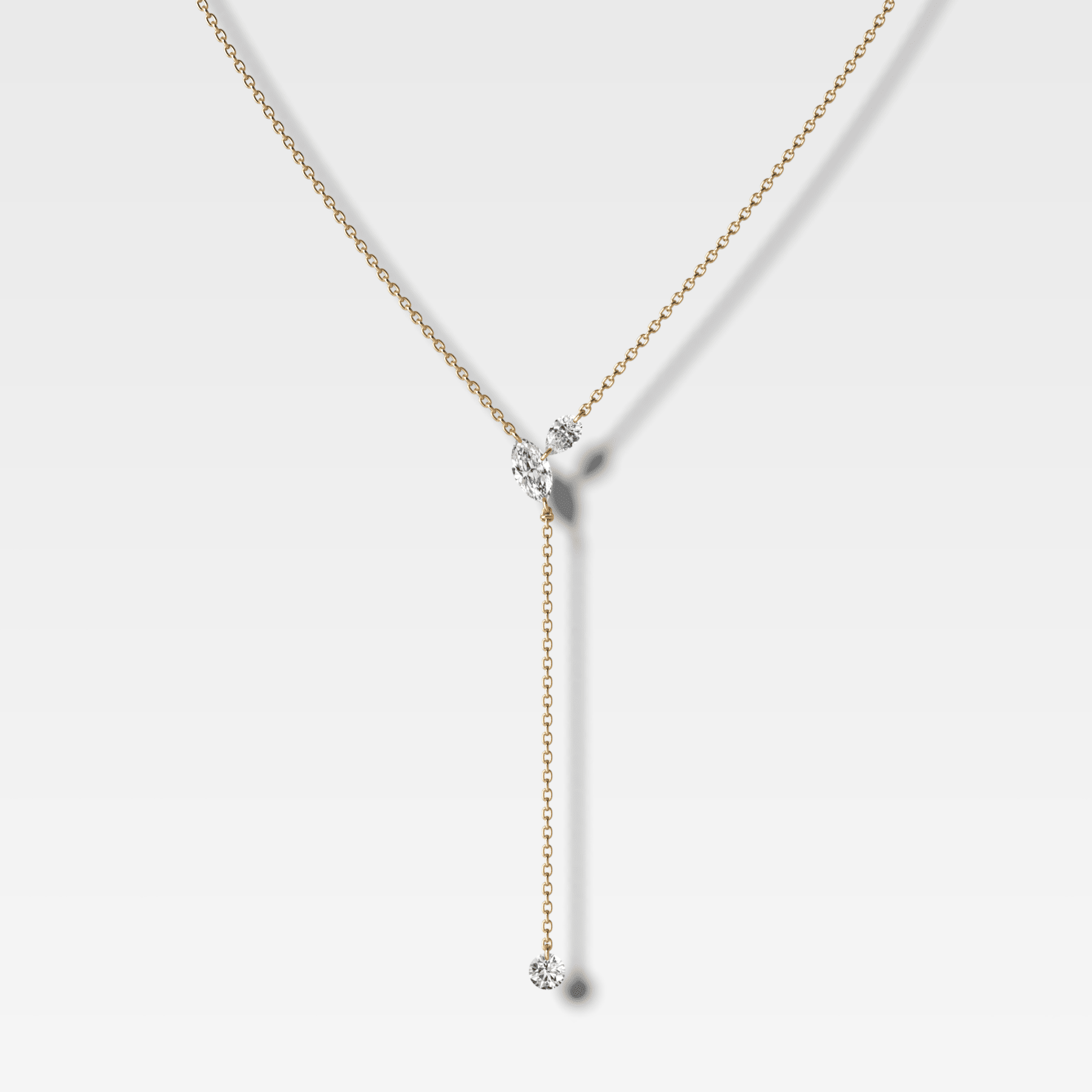 Mixed Diamond Shape Lariat Necklace (1 carat)