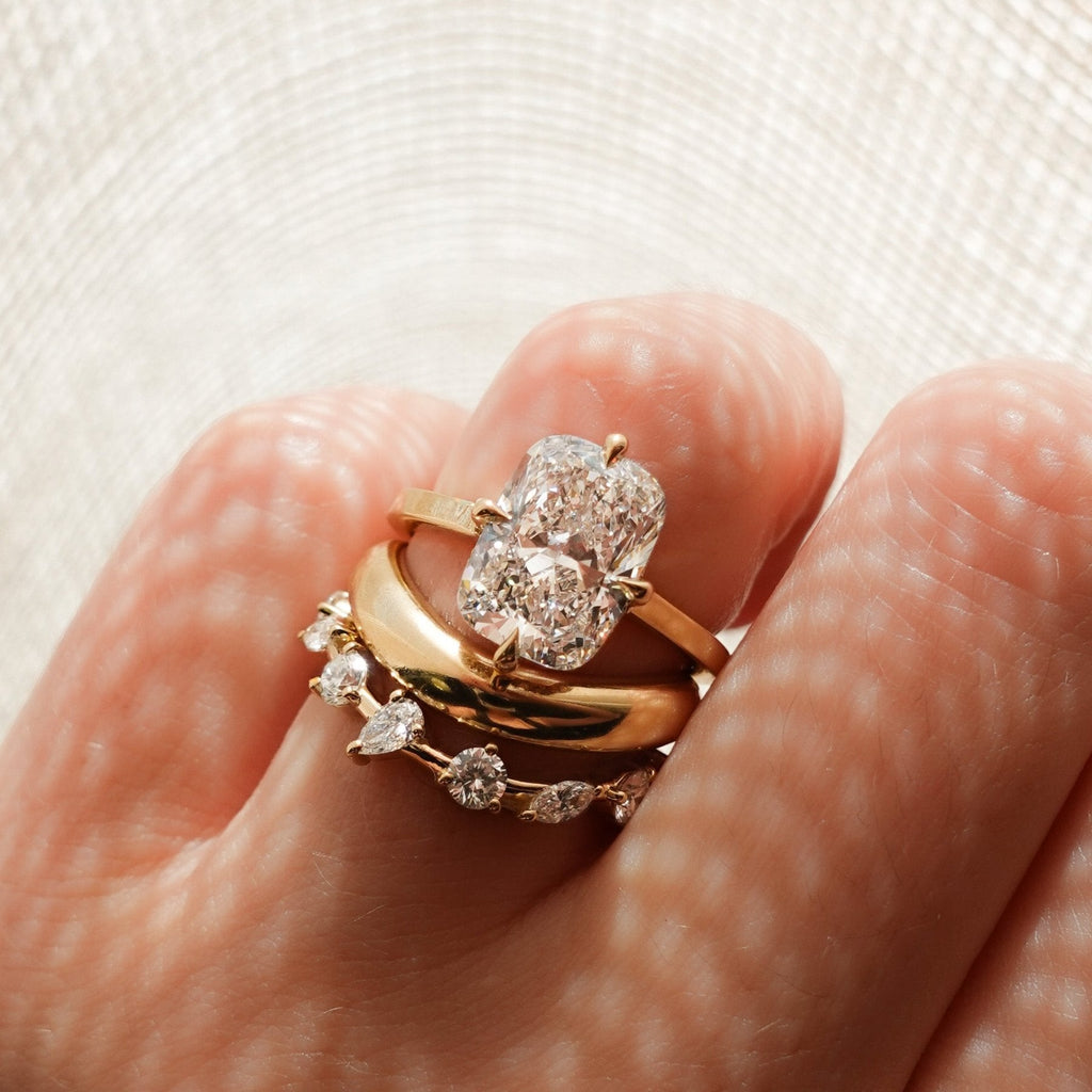Mixed Shape Contoured Wedding Band