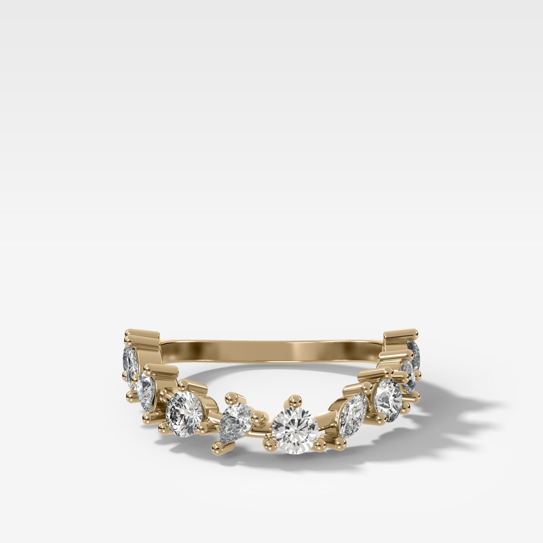 Mixed Shape Contoured Wedding Band Main image