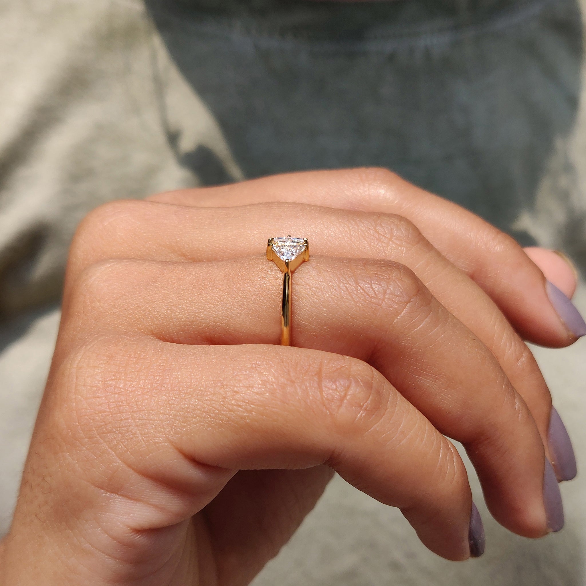 Triangle Cut Vintage Gold Ring