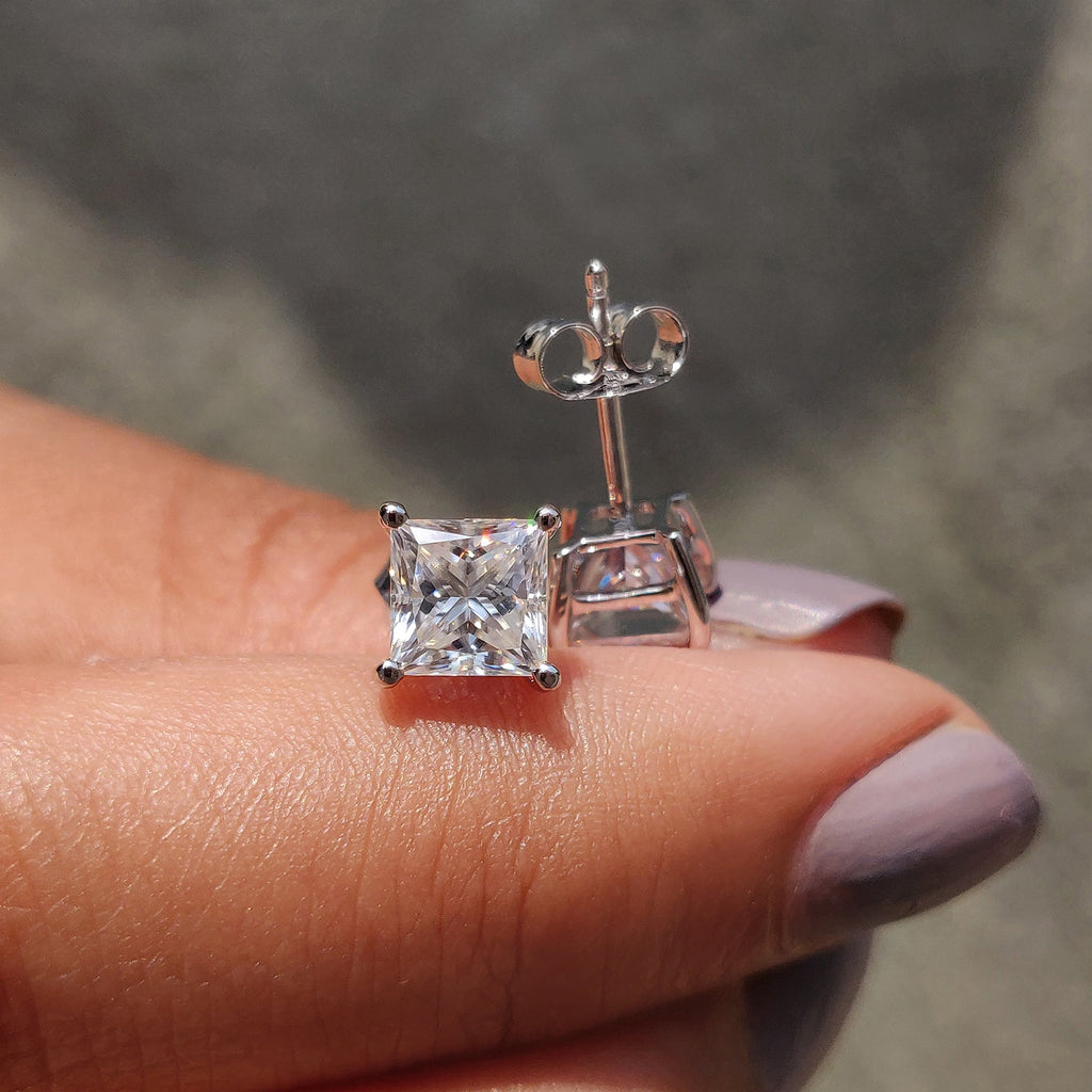 Princess Cut Diamond Earrings
