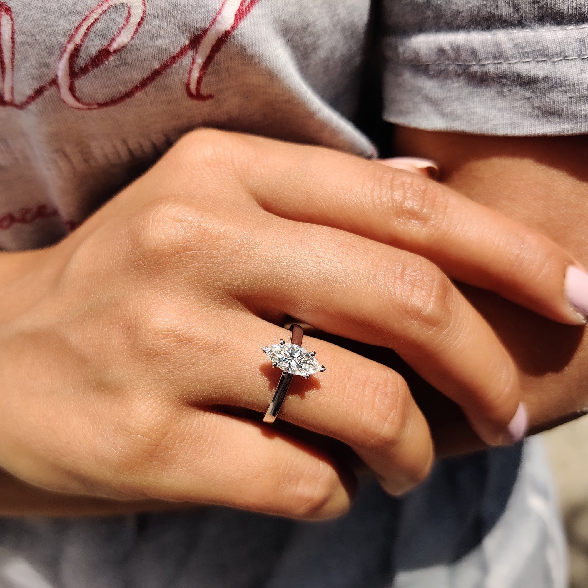 Marquise Moissanite Ring With Solitaire Style