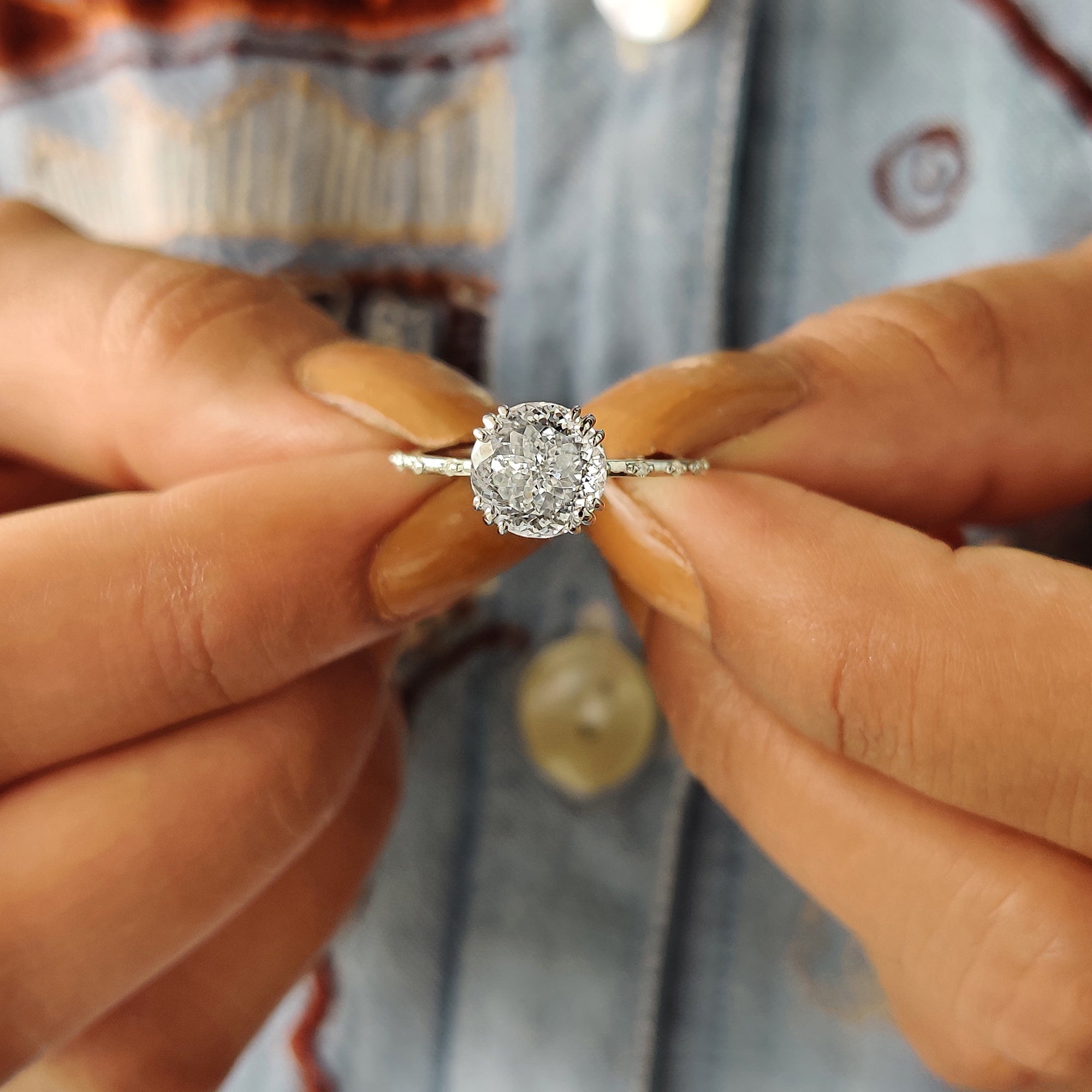 Portuguese Round Cut Vintage Antique Engagement Ring