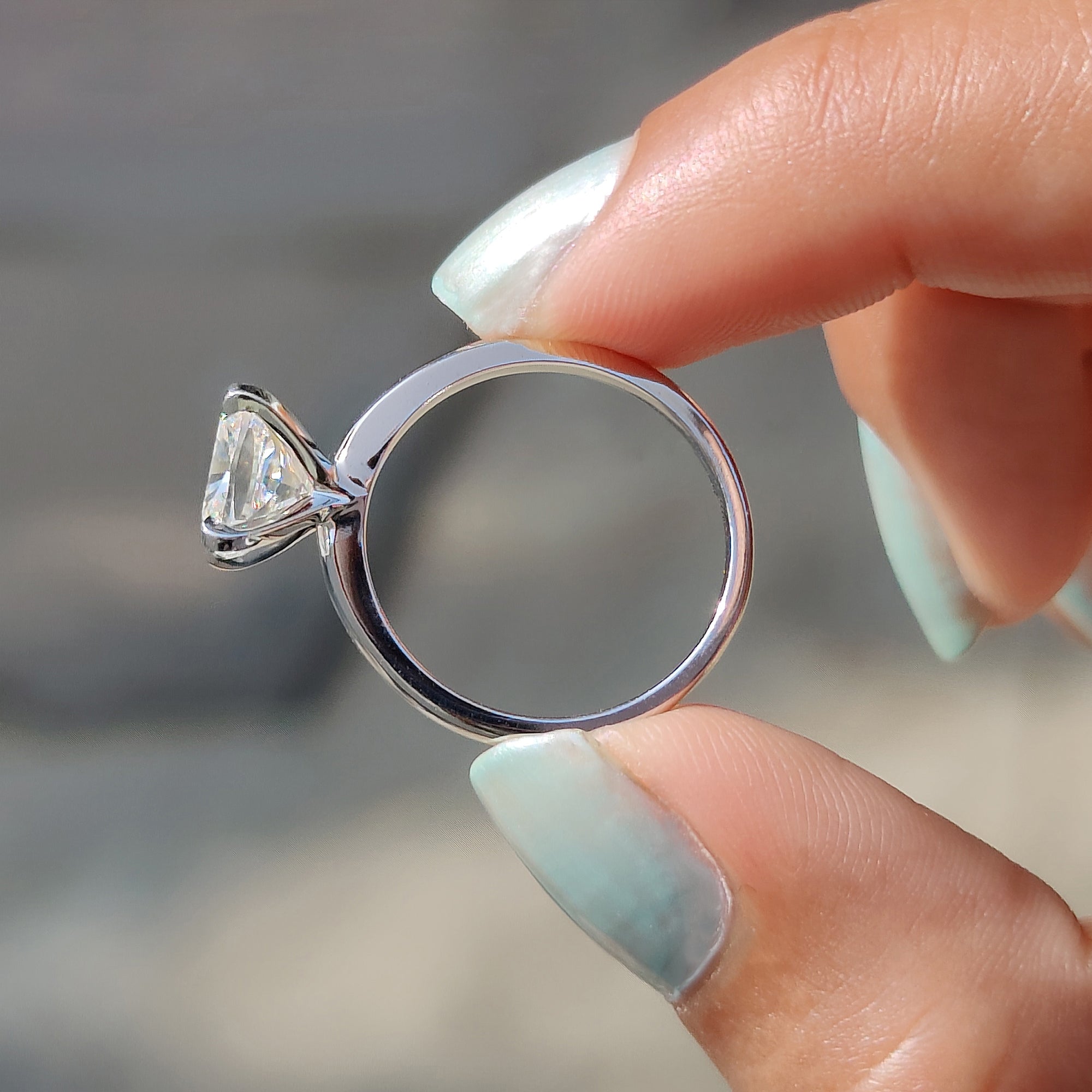 Solitaire Setting Cushion Cut Engagement Ring