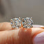 Round Cut Earrings In Screw Back Style
