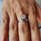 Solitaire Oval Engagement Ring With Wedding Band