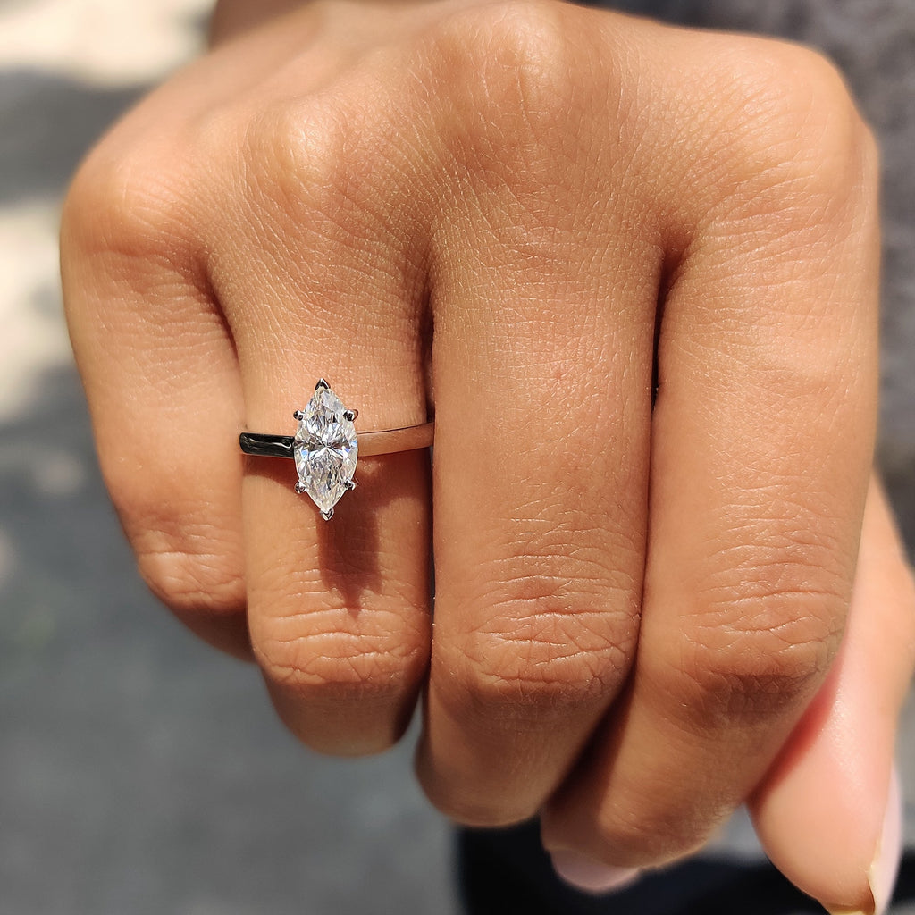 Marquise Moissanite Ring With Solitaire Style