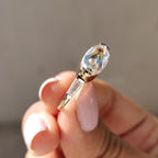 Oval Rose Cut Three Stone Engagement Ring