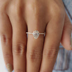 Pear Shaped Engagement Ring With Pave Setting