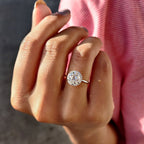 Halo Engagement Ring In Old European Cut