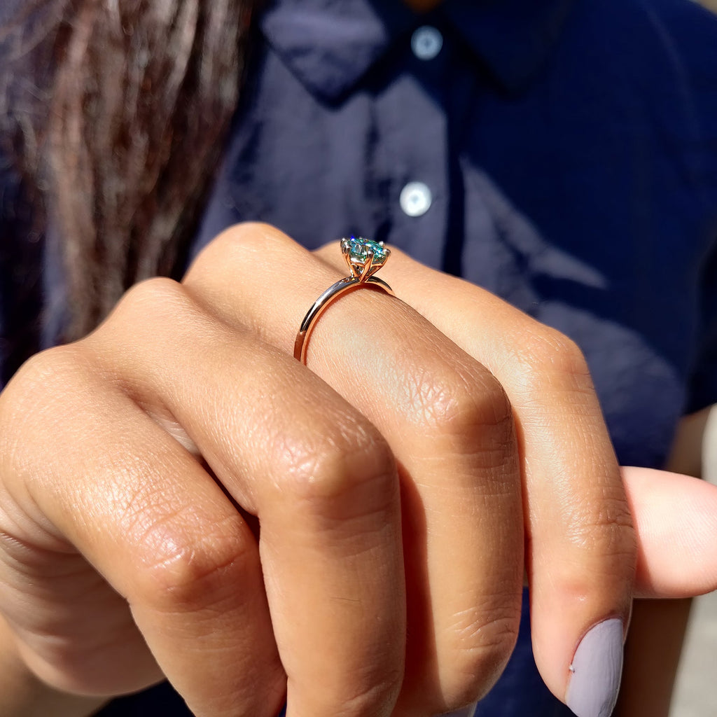 Round Solitaire Engagement Ring In Rose Gold