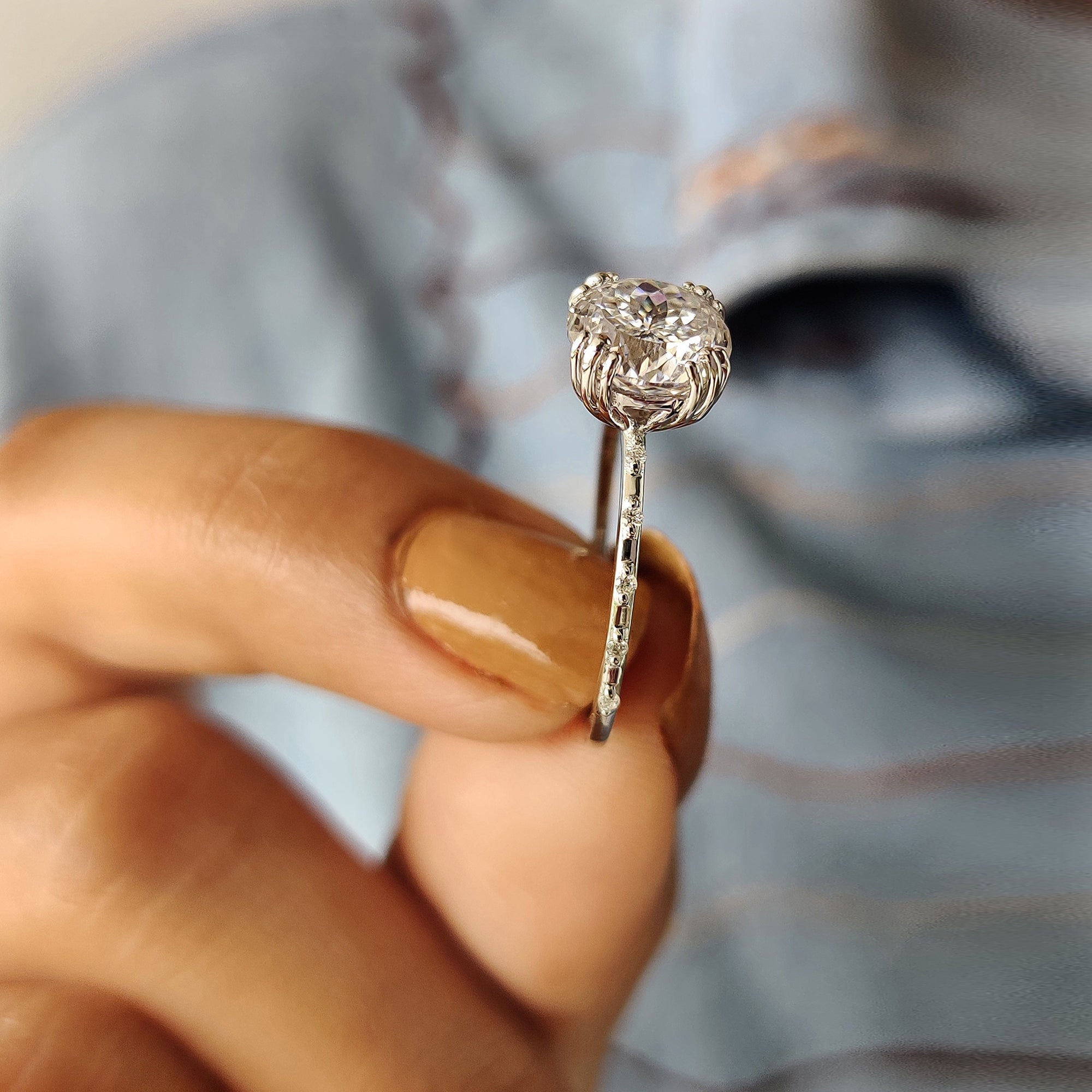 Portuguese Round Cut Vintage Antique Engagement Ring