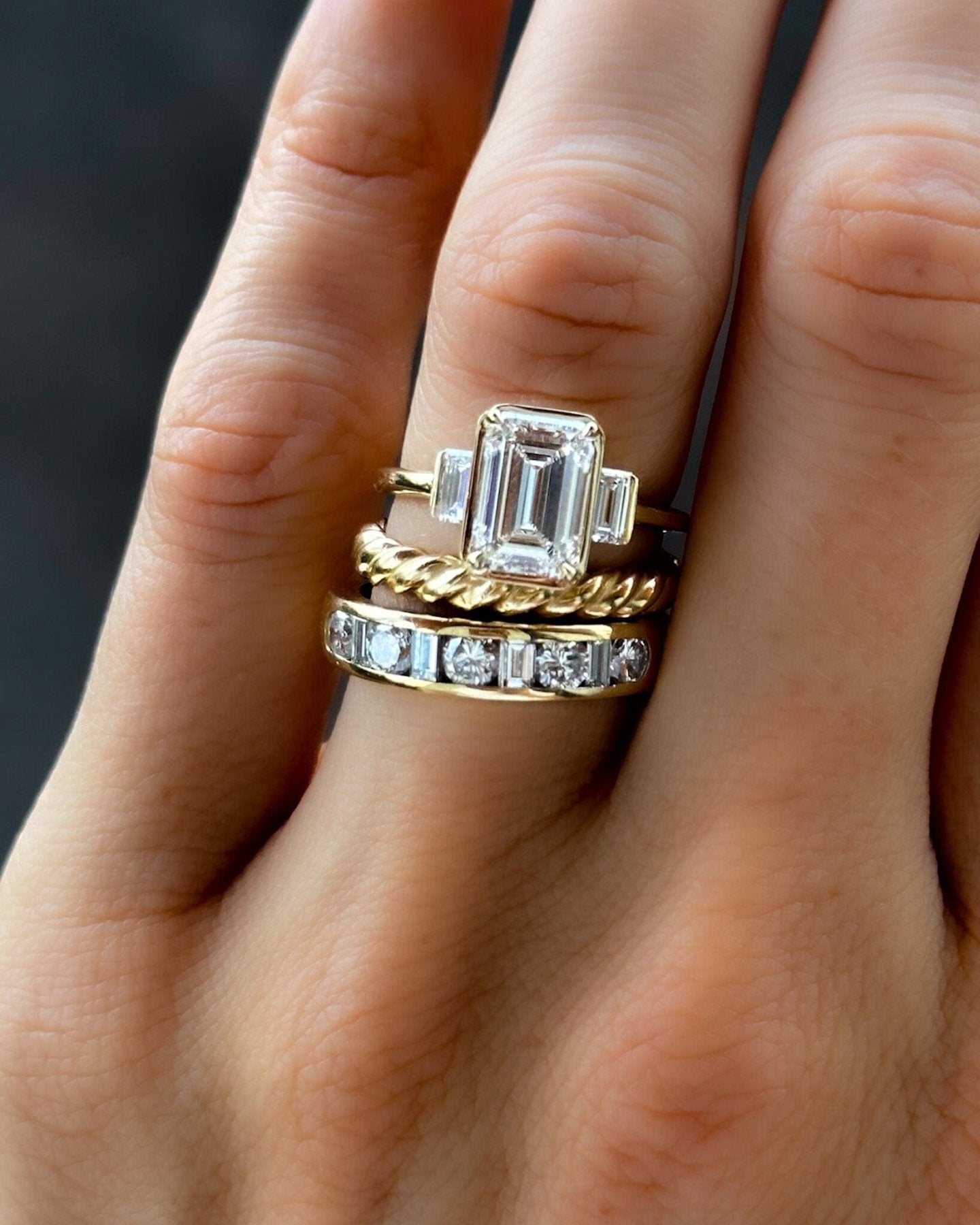 Multi Shape Channel Set Wedding band