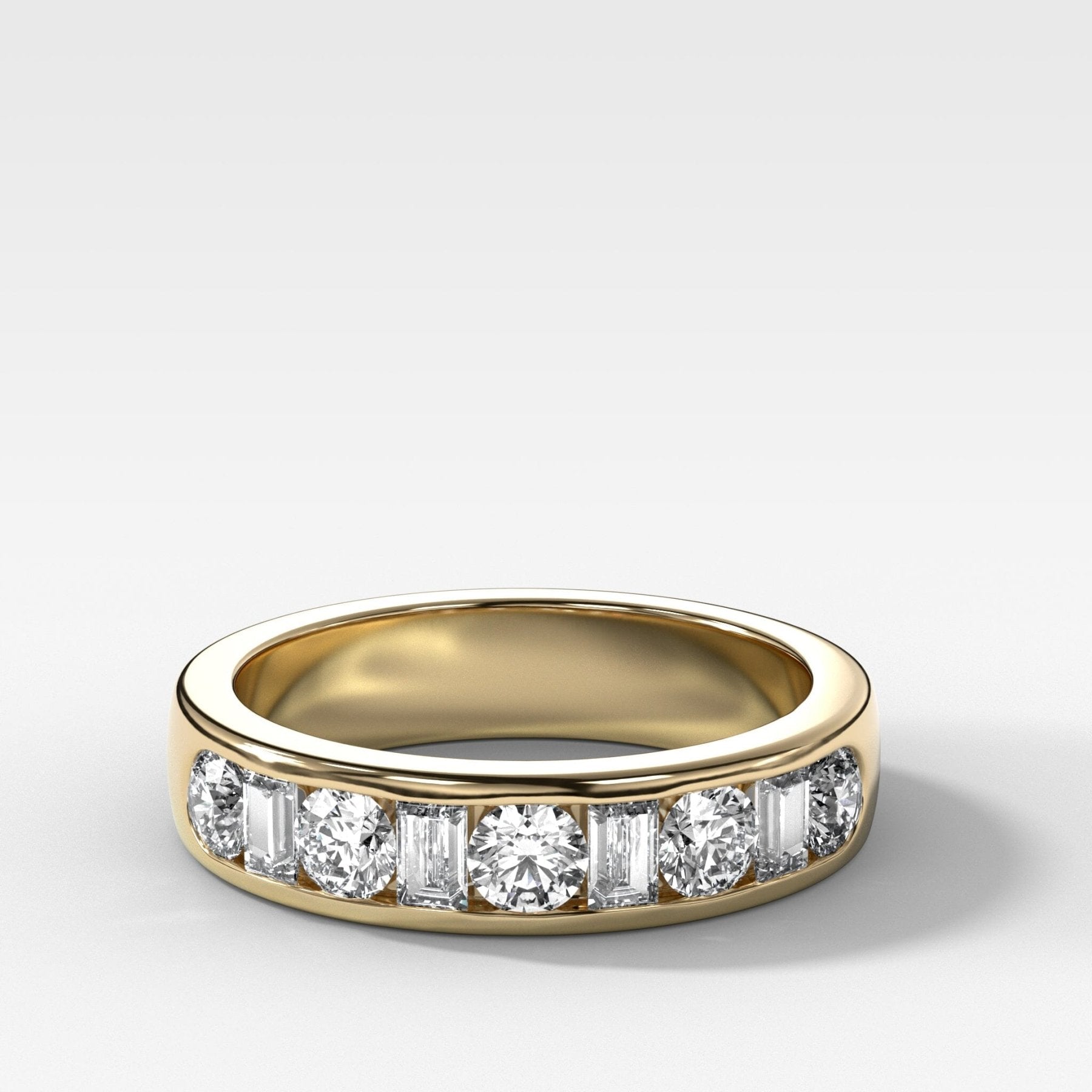 Multi Shape Channel Set Wedding band Main image
