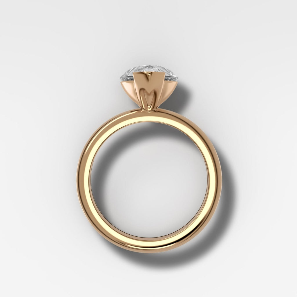 North South Half Bezel Solitaire Engagement Ring With Lab Grown 3.27ct Pear Cut Diamond