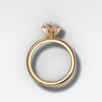 North South Half Bezel Solitaire Engagement Ring With Lab Grown 3.27ct Pear Cut Diamond