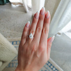 North South Half Bezel Solitaire Engagement Ring With Lab Grown 3.27ct Pear Cut Diamond