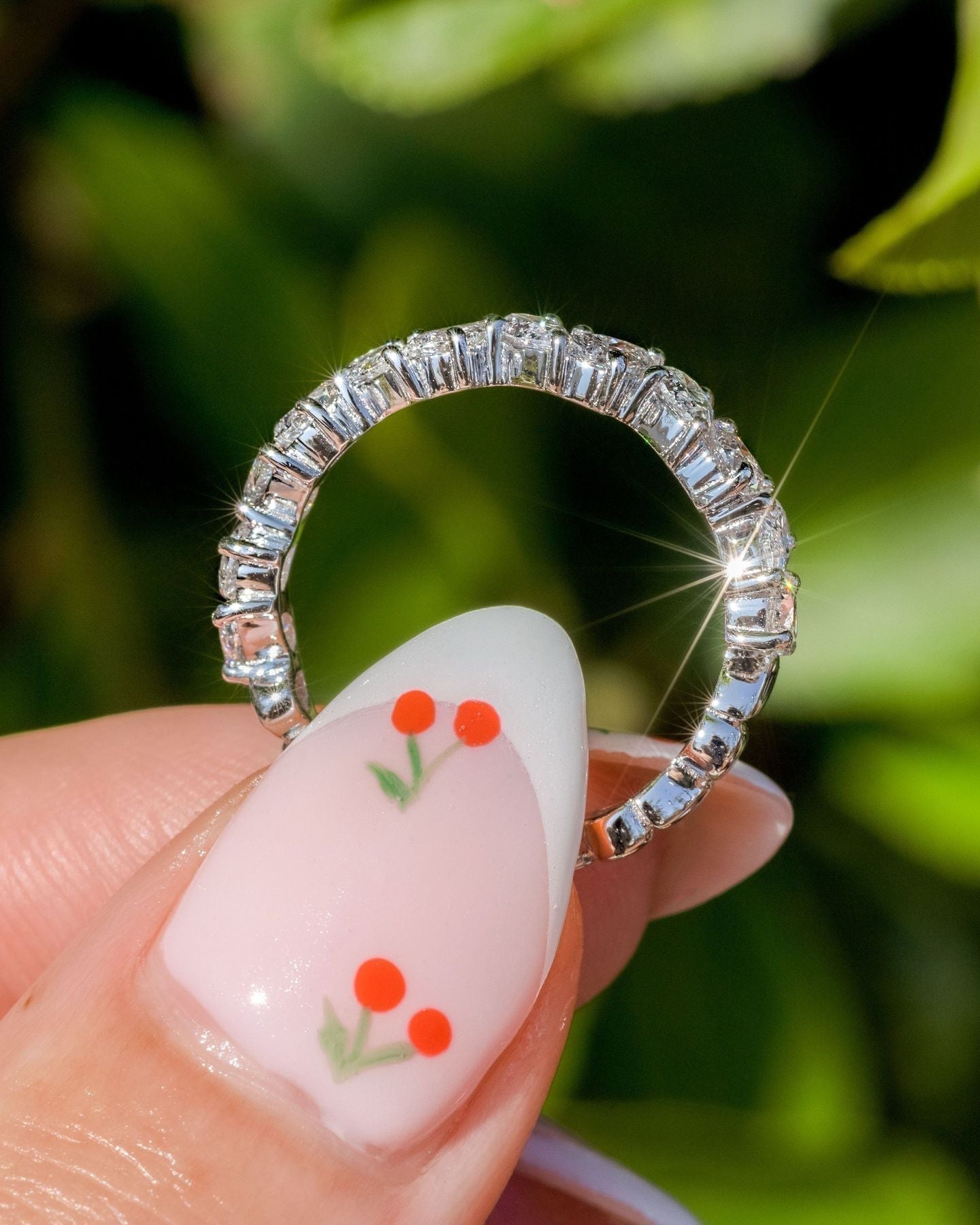 1.50 TCW Pear Cut Moissanite Full Eternity Wedding Band
