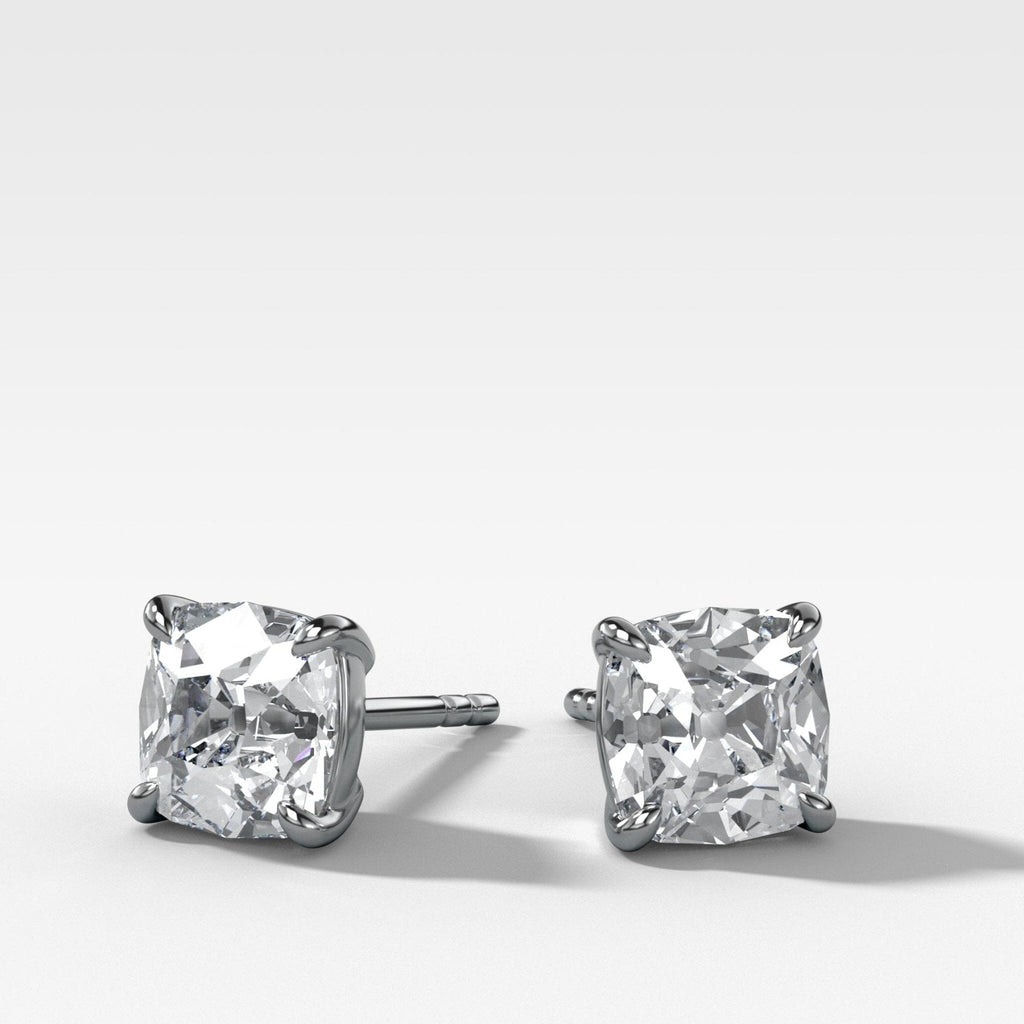 Old Mine Cut Single Point Prong Diamond Studs
