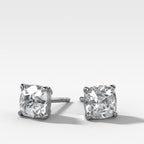 Old Mine Cut Single Point Prong Diamond Studs