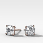 Old Mine Cut Single Point Prong Diamond Studs