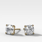 Old Mine Cut Single Point Prong Diamond Studs
