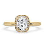 Cushion Halo Engagement Ring In a Classic Halo Setting