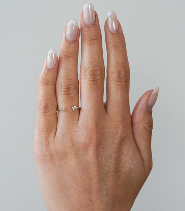 0.35CTW  Pear Cut Moissanite Solitaire Unique Wedding Band