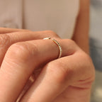 Round Diamond Open Gap Wedding Band
