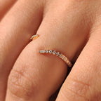 Round Diamond Open Gap Wedding Band