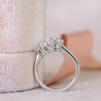 2.25 CT Oval Cut Moissanite Three Stones Engagement Ring