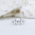 2.0 CT Oval Cut Moissanite Three Stone Engagement Ring