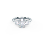 1.50 CT Oval Cut Moissanite Three Stone Engagement Ring