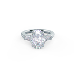 2.25 CT Oval Moissanite Three Stone Stones Engagement Ring