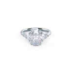 2.25CT Oval Moissanite three Stones Engagement Ring