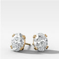 Oval Cut Double Point Prong Diamond Studs