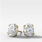 Oval Cut Double Point Prong Diamond Studs