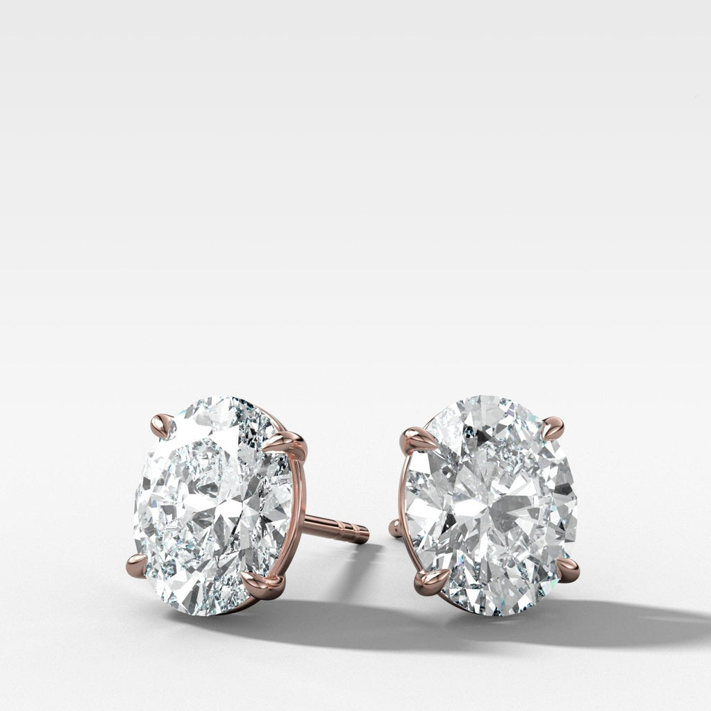 Oval Cut Single Point Prong Diamond Studs