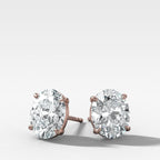 Oval Cut Single Point Prong Diamond Studs