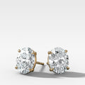 Oval Cut Single Point Prong Diamond Studs