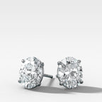 Oval Cut Single Point Prong Diamond Studs