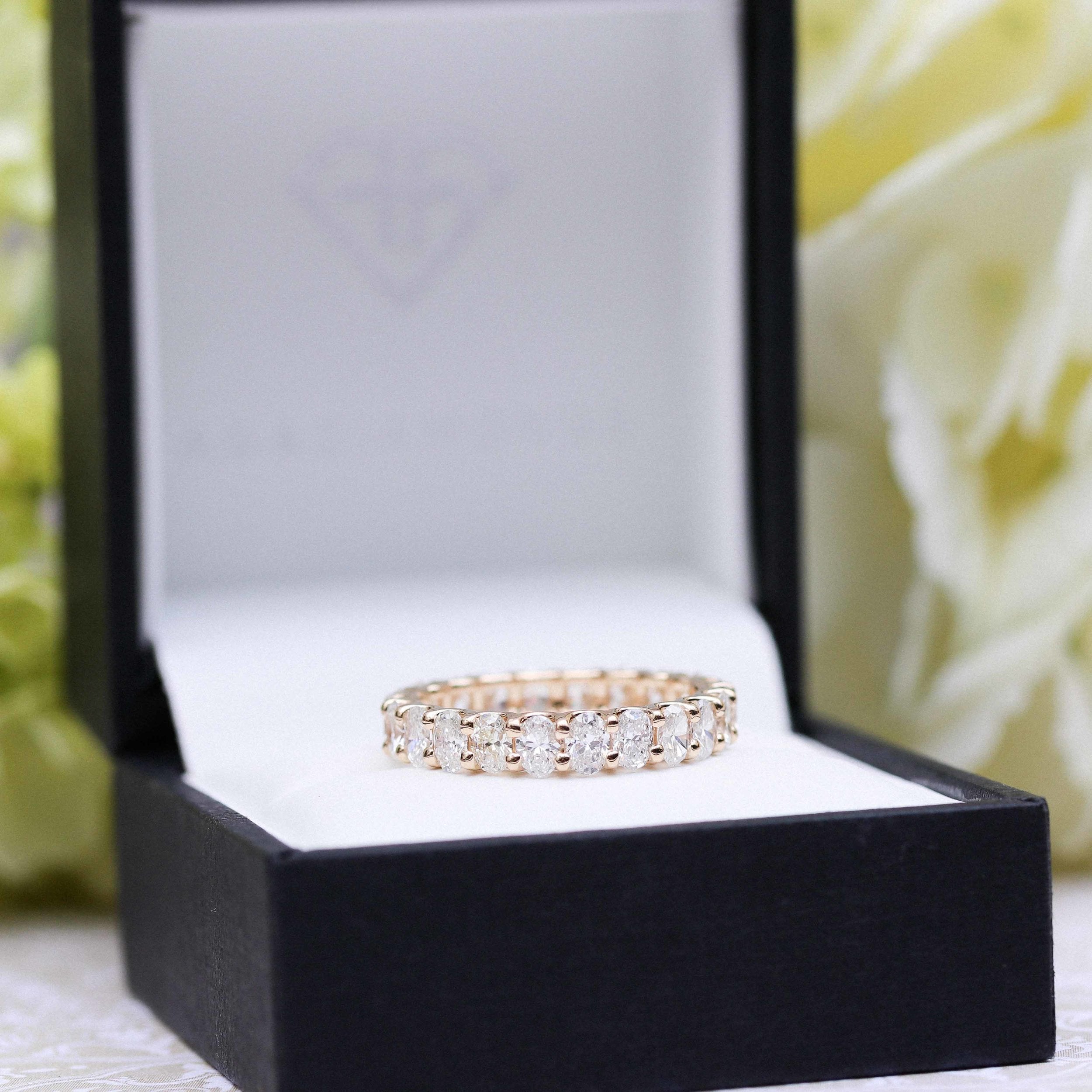 3.0 CT Oval Cut Moissanite Full Eternity Wedding Band