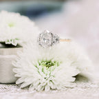 2.25 CT Oval Cut Moissanite Three Stones Engagement Ring