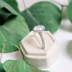 2.15 CT Oval Moissanite Halo Setting Engagement Ring