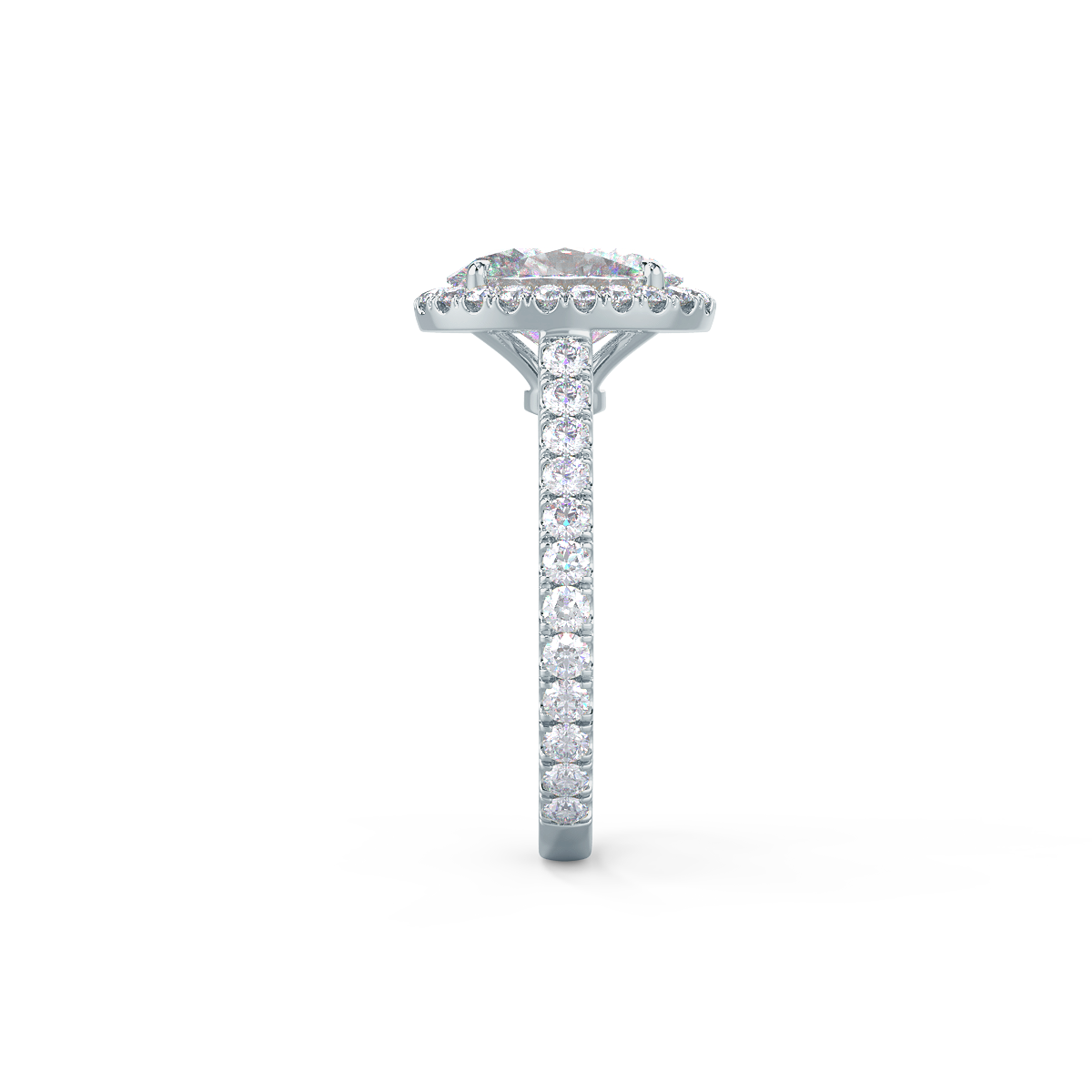 2.15 CT Oval Moissanite Halo Setting Engagement Ring