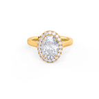 2.0 CT Oval Cut Moissanite Halo Engagement Ring