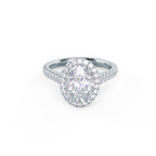 2.15 CT Oval Moissanite Halo Setting Engagement Ring