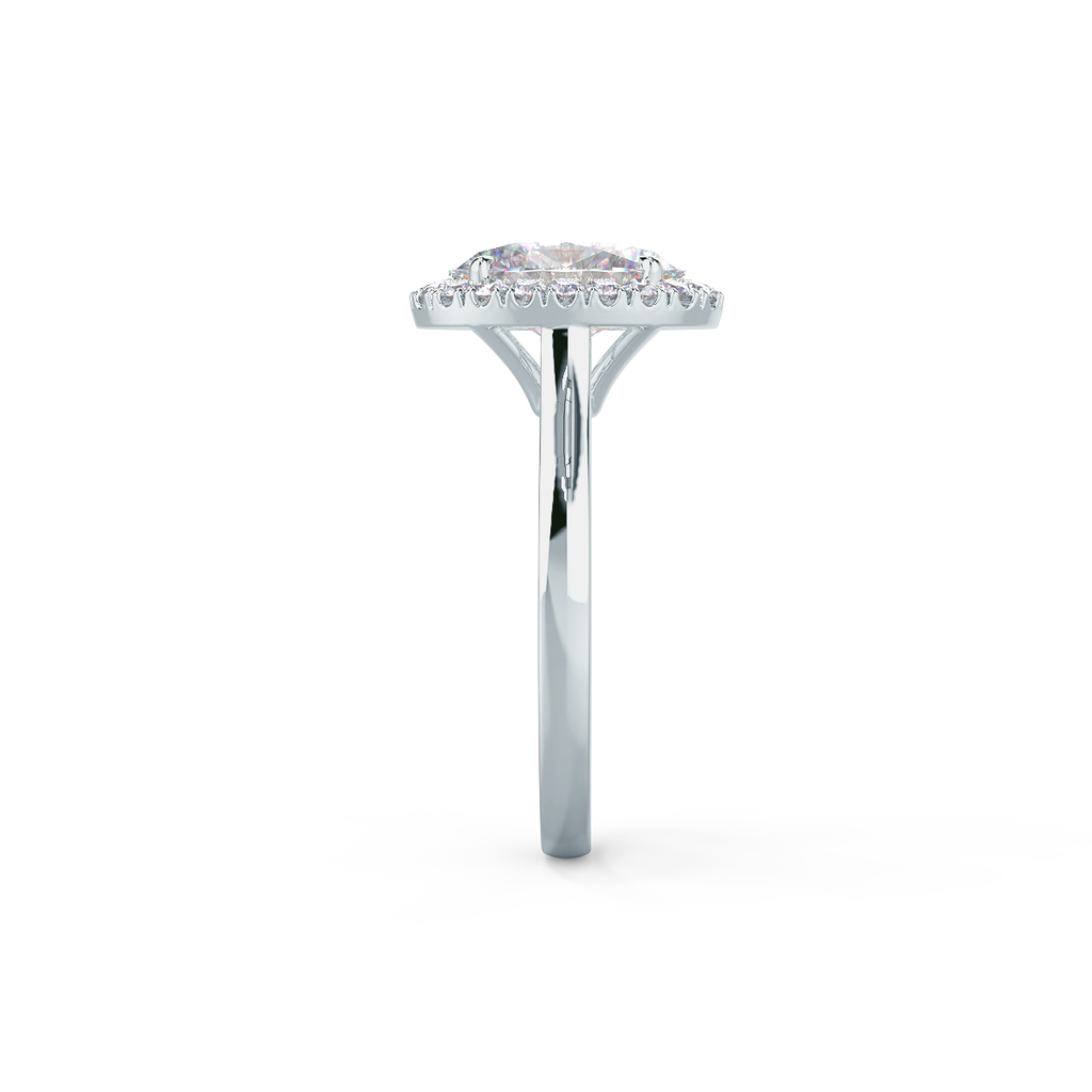 2.0 CT Oval Cut Moissanite Halo Engagement Ring