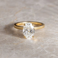 2.0 CT-2.10 CT Oval Moissanite Hidden Halo Engagement Ring